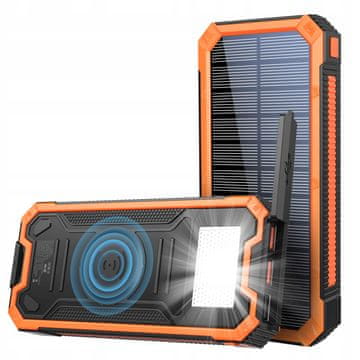 SOLARNI POWERBANK 4xUSB 20000mAh 20W INDUKCIJSKI IP65