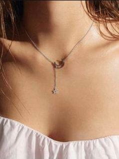 Ogrlica choker duga boho srebrna 52