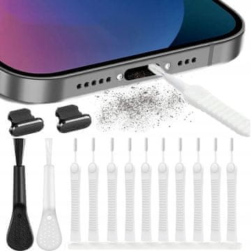Komplet za čišćenje ulaza punjača za telefon, slušalice, zvučnici, 14 komada