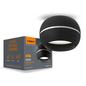 GX53 Spotlight Videx crna ugradbena stropna svjetiljka