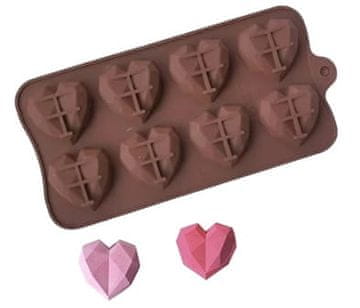 Silikonski kalup za čokoladu DIAMOND HEART 8GN