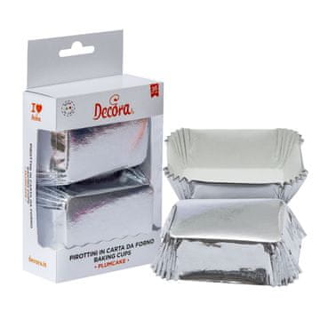 Decora Pravokutni srebrni papiloti 80x50x32 mm DECORA 20 kom