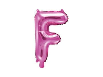 PartyDeco Foliyski balon slovo "F" tamno ružičasti 35 cm