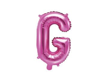 PartyDeco Folijski balon slovo "G" tamno ružičasta 35 cm