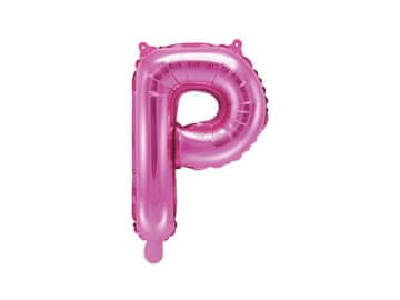PartyDeco Folijski balon slovo "P" tamno ružičasti 35 cm