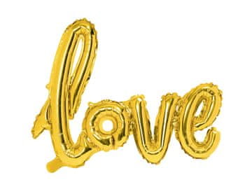 PartyDeco Folijski balon LOVE zlatni 73x59cm