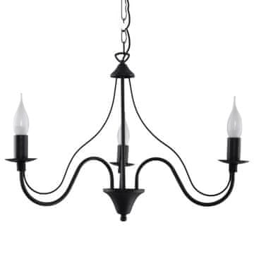 Crni luster viseća svjetiljka 3xE14 10W MINERWA Sollux Lighting