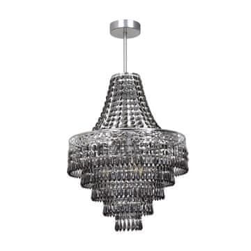 Glamurozni kristalni luster crno-srebrni stropni 3xE14 40W CORAL Milagro