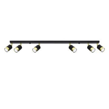 Stropna reflektor, crna, izdužena, šest nijansi, zlatna, 6xGU10 10W, NERO SL.1073, Sollux Lighting