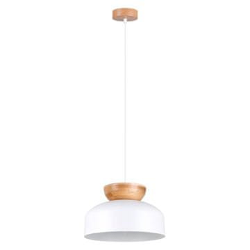 Bijela viseća lampa s drvenim elementima MARION 1xE27 15W SL.1350 Sollux Lighting
