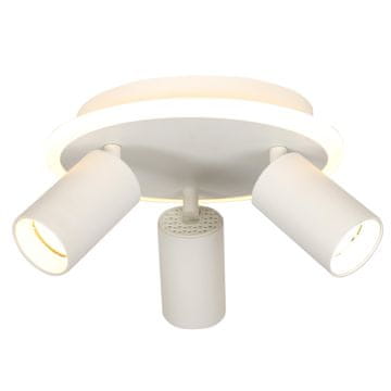 Moderna okrugla bijela stropna svjetiljka s pomičnim reflektorima 3xGU10 + LED 13W promjenjive boje PARMA Light Prestige