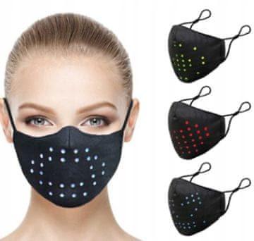 Led maska s prepoznavanjem glasa, USB, pm2.5, n95, ffp2