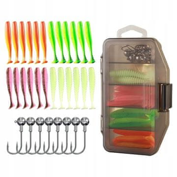 Set woblera PIKE ZANDER Ripper HOOVES x24 UDICE Jig x8 Kutija 33 kom