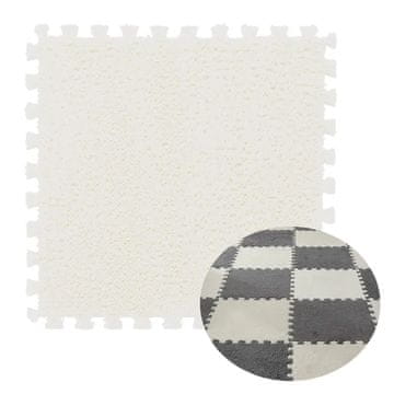Puzzle na podlogu od pjene s plišom, zaštitna prostirka za djecu 30 cm, bijela