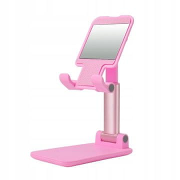 STALAK ZA TABLET I TELEFON za stol, SKLOPIVI, 4-13" Roza