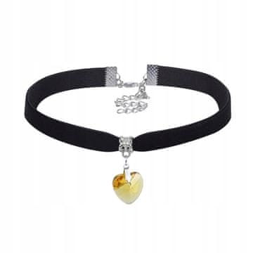 Choker klasična ogrlica s kristalnim srcem, privjesak, gotički zlatni žuti