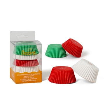 Decora Papirnati papilotići bijelo-crveno-zeleni 50x32 mm DECORA 75 kom