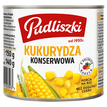 Pudliszki konzervirani kukuruz 150 g