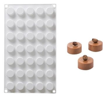 Silikonski kalup za mousse praline od čokolade MINI CYLINDER 35 utora