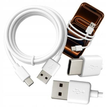 Kabel USB tip-C za brzo punjenje HQ bijeli 2m čvrsti kabel tipa c snažan