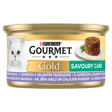 Nestlé Gourmet Gold karmas za mačke savoury cake s janjetinom i zelenim grahom 85 g
