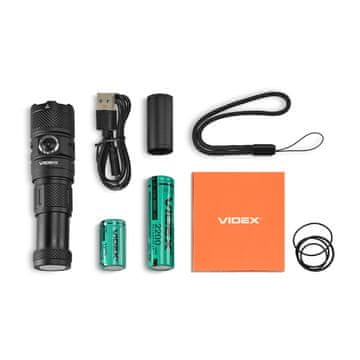 Taktička LED svjetiljka s baterijom od 10 W, dometom od 93 sata i 1500 lm, IP66 VLF-A298 Videx