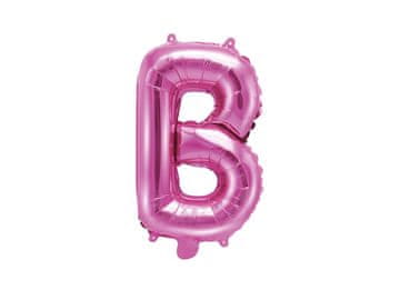 PartyDeco Folijski balon slovo "B" tamno ružičasti 35 cm