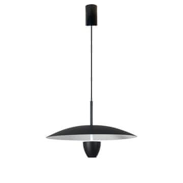 Viseća svjetiljka Loft, crna ravna kupola, Ø30cm, LED promjenjive boje, 8W, UFO Light Prestige
