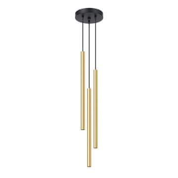 Okrugla cijevčasta viseća svjetiljka, zlatni sjaj, trostruka PASTELO 3xG9 8W SL.1197 Sollux Lighting