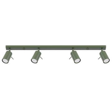 Minimalistička stropna svjetiljka, maslinasto zelena traka, 81 cm, pomični reflektori za dnevni boravak, kuhinju, 4xGU10 10W RING Sollux Lighting