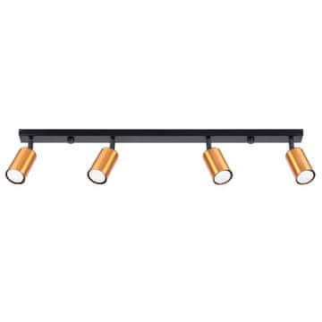 Crni izduženi stropni reflektor, četverostruki, bakrena sjenila, 4xGU10 10W WINX SL.1379 Sollux Lighting