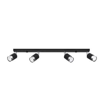 Stropna reflektorska svjetiljka, crna, izdužena, četverostruko kromirano sjenilo, 4xGU10 10W, NERO SL.1067, Sollux Lighting