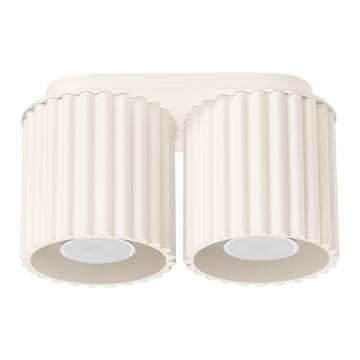 Moderna bež ovalna stropna svjetiljka 21 cm s utorima 2xGU10 10W AURA Sollux Lighting