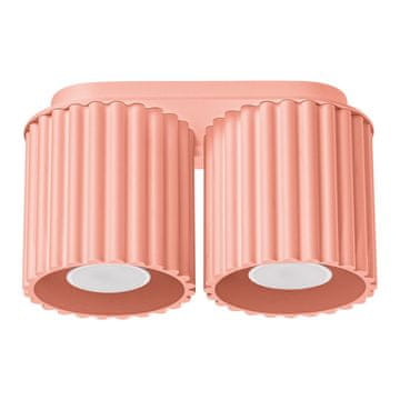 Moderna ovalna stropna svjetiljka boje breskve 21 cm s utorima 2xGU10 10W AURA Sollux Lighting