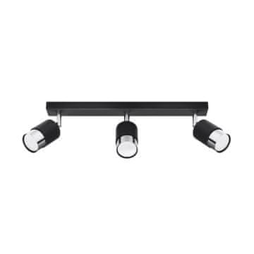 Stropna reflektor crni izduženi trostruki kromirani abažur 3xGU10 10W NERO SL.1066 Sollux Lighting