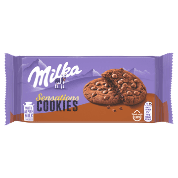 Mondelez Milka Sensations Cookies, kakaovi keksi s mekim punjenjem i komadićima mliječne čokolade 156 g