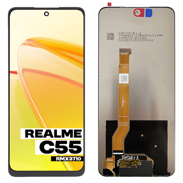 Zaslon LCD + ekran osjetljiv na dodir za Realme C55 RMX3710, crni