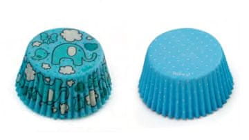 Decora Papilotki za muffine plavi slonić i točkice 50x32mm 36 kom.