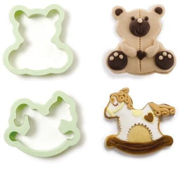 Decora Kalupi za kekice medo Teddy i konjić na klackalici - 2 komada