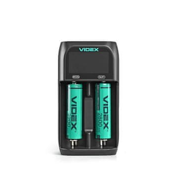 VCH-UT201 Punjač za 2 baterije 16340, 17670, 18350, 18500, AA, AAA, C (R14) Videx