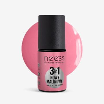 Neess Neess one step mani lak za nokte hibridni 3u1 novi malinasti 4ml