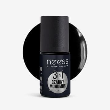 Neess Neess one step mani lak za nokte hibridni 3u1 crni muhumur 4ml
