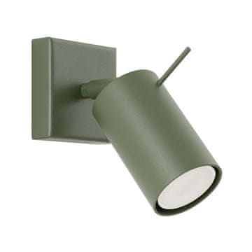 Moderna maslinasto zelena zidna svjetiljka, pomični reflektor za spavaću sobu, hodnik, 1xGU10 10W RING Sollux Lighting