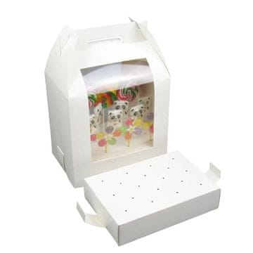 Kutija za cake popse 15x21x30cm s prozorčićem i umetkom 5 kom