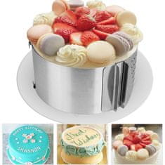 Rub torte 20 cm, podesivi obruč za tortu 16-30 + 2X BESPLATNE KOPČE