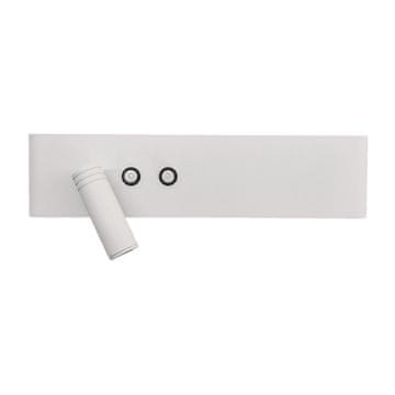 Moderna zidna svjetiljka za čitanje, bijela, lijeva, neutralna boja, LED, 10W+3W, pomični vrh, prekidač, RESORT Milagro
