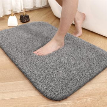 Nikcorp Protuklizna kupaonska prostirka Mekooća Tepih upijajući od mikrovlakana TPR 50x80 cm siva brzo sušenje pranje u perilici