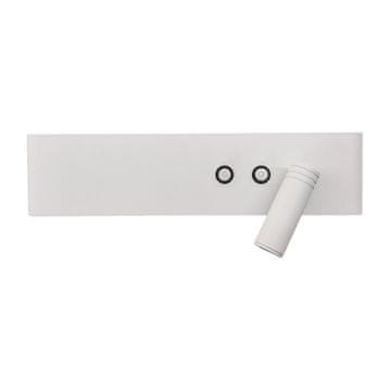 Moderna zidna svjetiljka za čitanje, bijela, desna, neutralna boja, LED 10W+3W, pomični vrh, prekidač, RESORT Milagro