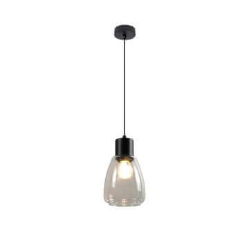 Crna visilica, sjenilo od prozirnog stakla, MOLDO 1xE27 40W CA31-35066 Candellux