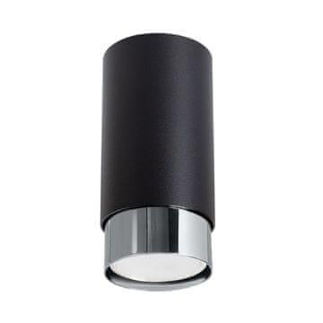 Moderna stropna reflektorska svjetiljka 12,5 cm crna/krom okrugla za kuhinju i hodnik 1xGU10 10W NERO Sollux Lighting